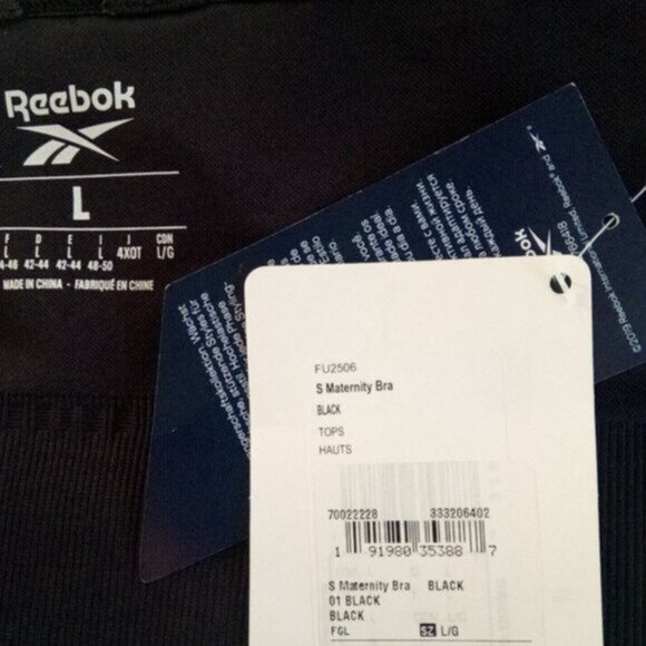 Reebok Studio Maternity Nursing Sports Bra Removable Pads Black Size L - Picture 11 of 14